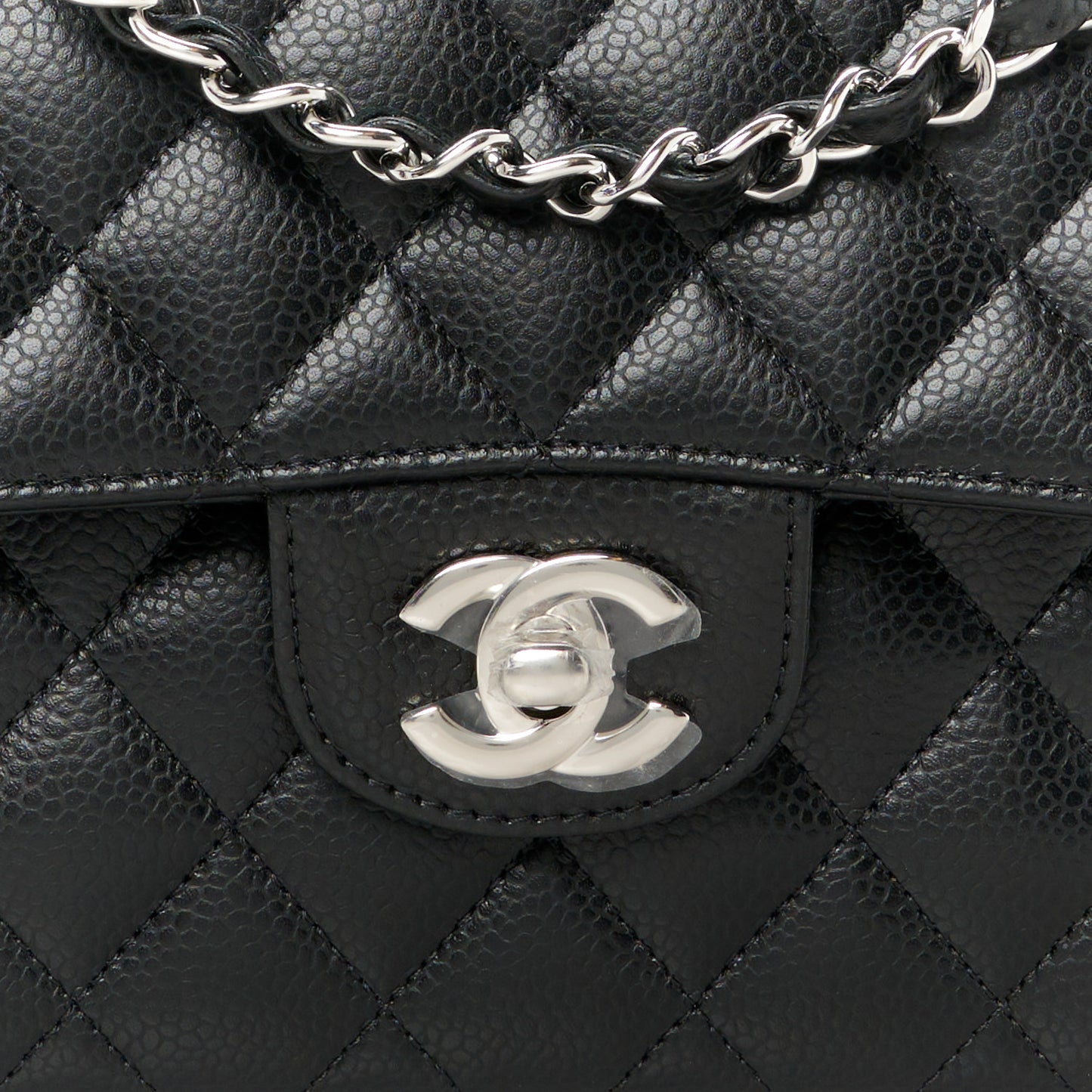 Caviar Quilted Small Double Flap Black