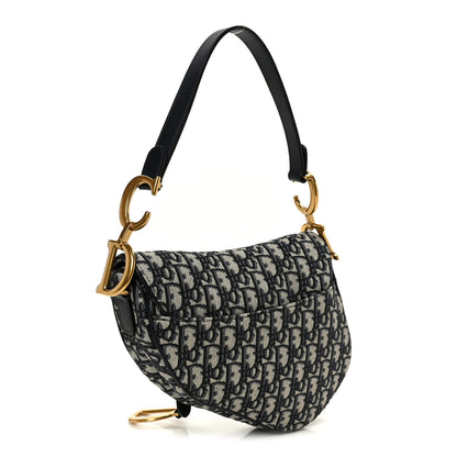 Christian Dior Oblique Saddle Bag Blue 3 of 10