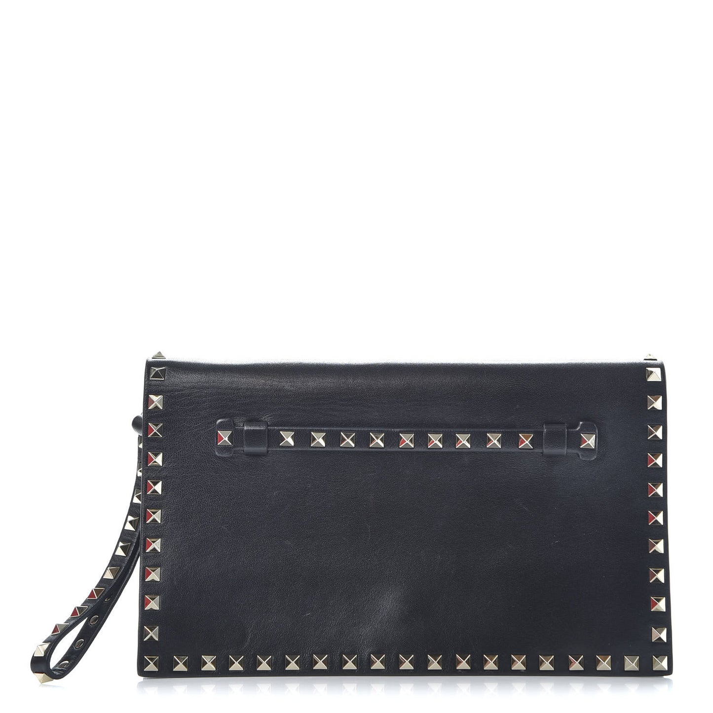 Nappa Rockstud Wristlet Clutch Black