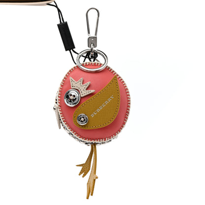 Burberry Calfskin Wool Cashmere Studded Mabel Derek The Bird Bag Charm Deep Claret Multicolor 4 of 6