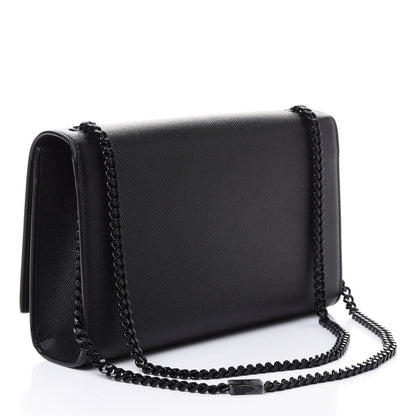 Saint Laurent Grain De Poudre Medium Classic Monogram Kate Satchel Black 2 of 4