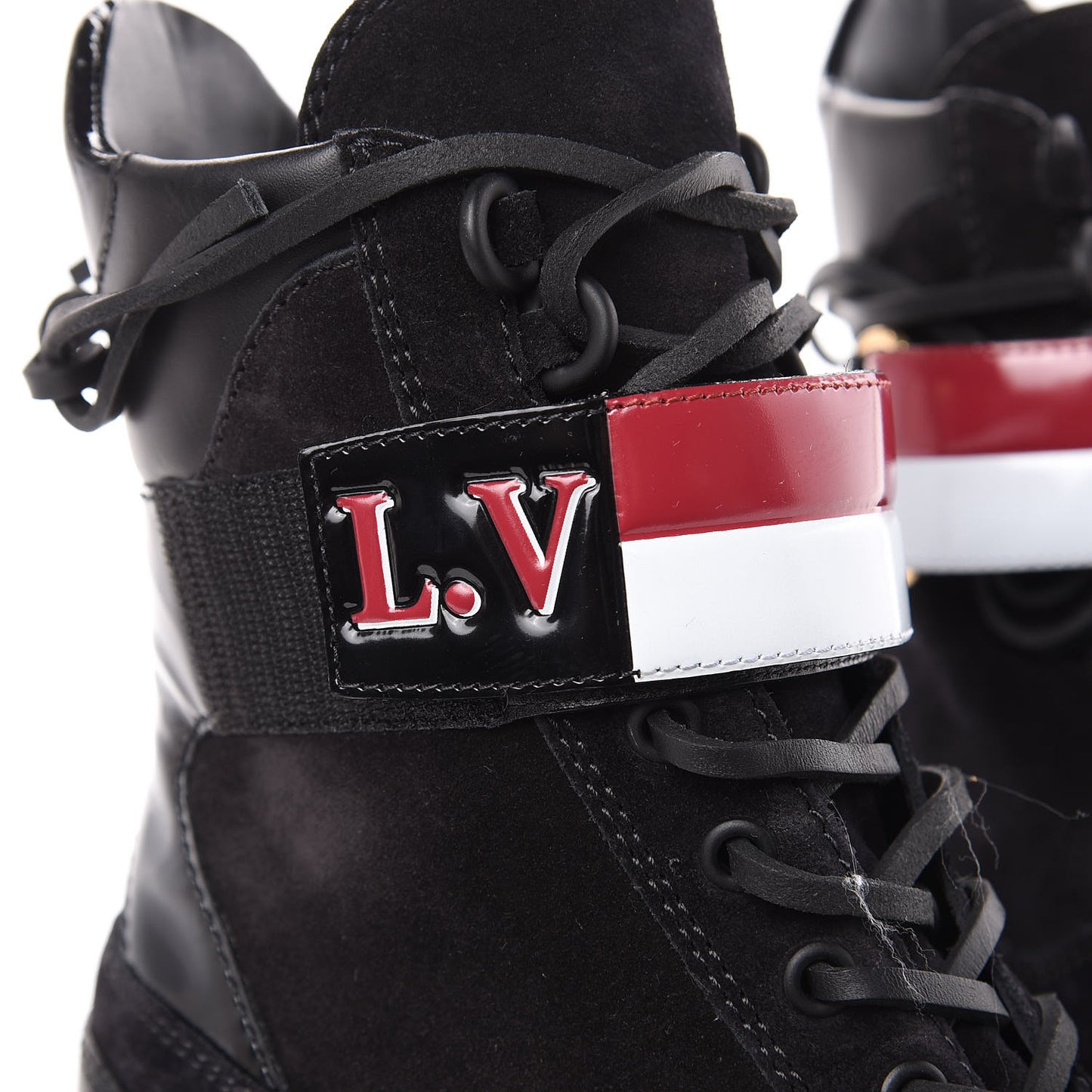 Suede Calfskin Laureate Platform Desert Boots 36 Black