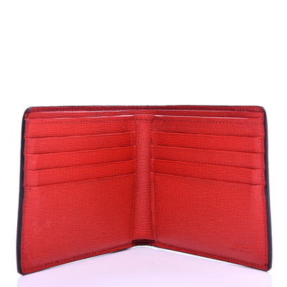 Fendi Vitello Elite Monster Eyes Inlay Bi-Fold Wallet Black Giallo Rosso 5 of 9