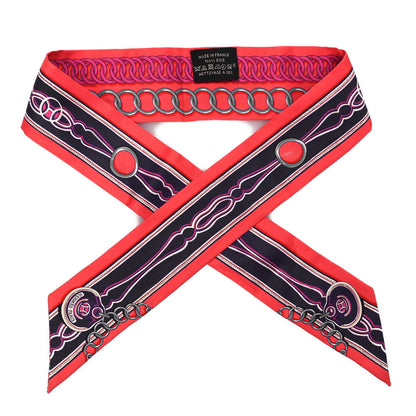 Hermes Silk Maillons Twilly Rouge Indigo Fuchsia 1 of 5