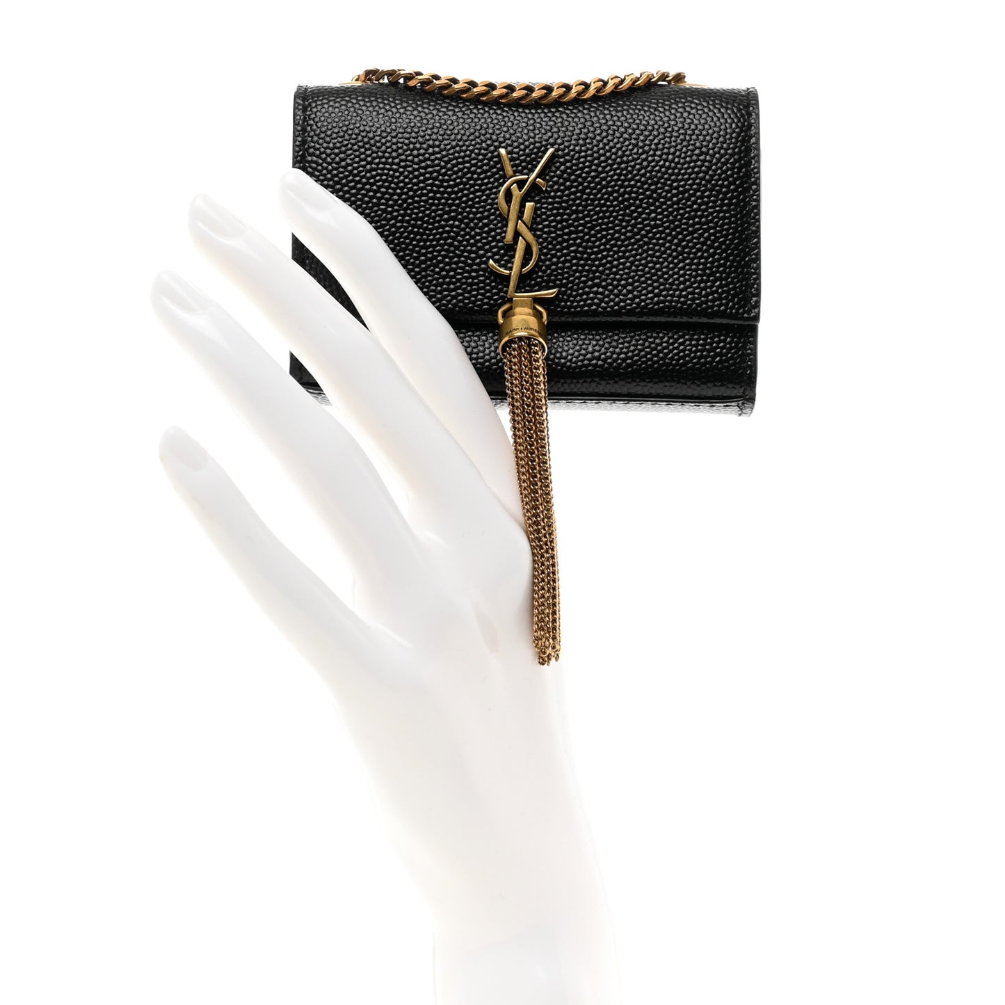 Grain De Poudre Micro Classic Monogram Kate Tassel Airpods Bag Black