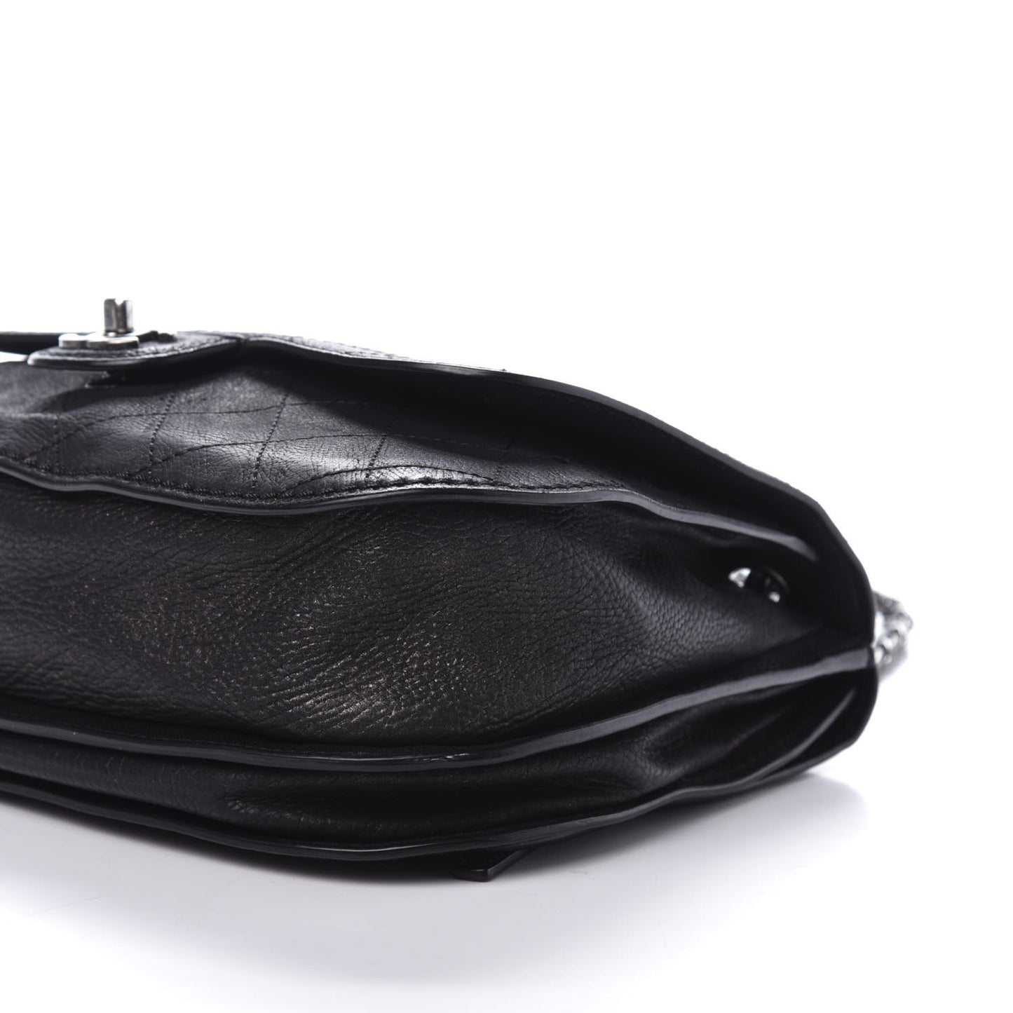 Calfskin Coco Twin Large Flap Black
