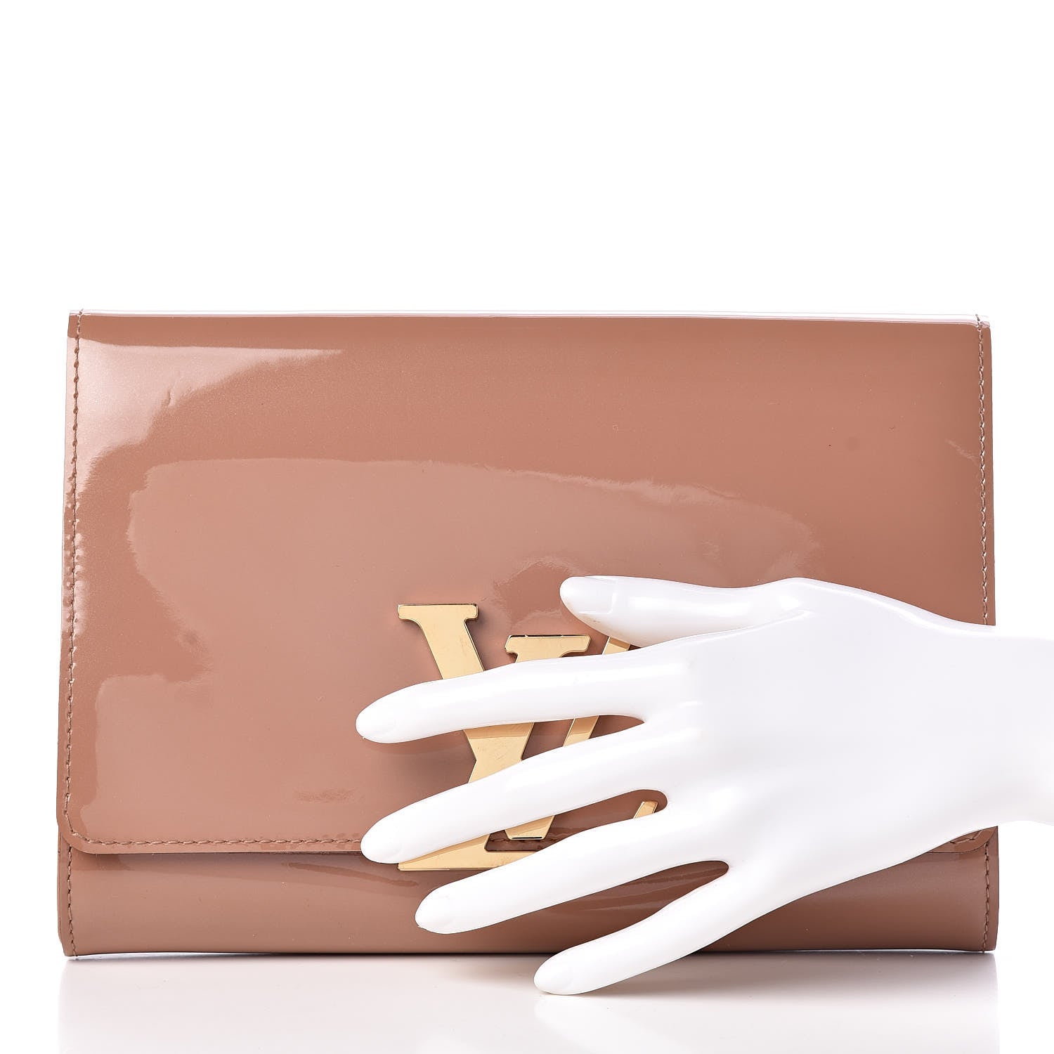 Louis Vuitton Patent Louise New Sobe Clutch Rose Velours 2 of 7