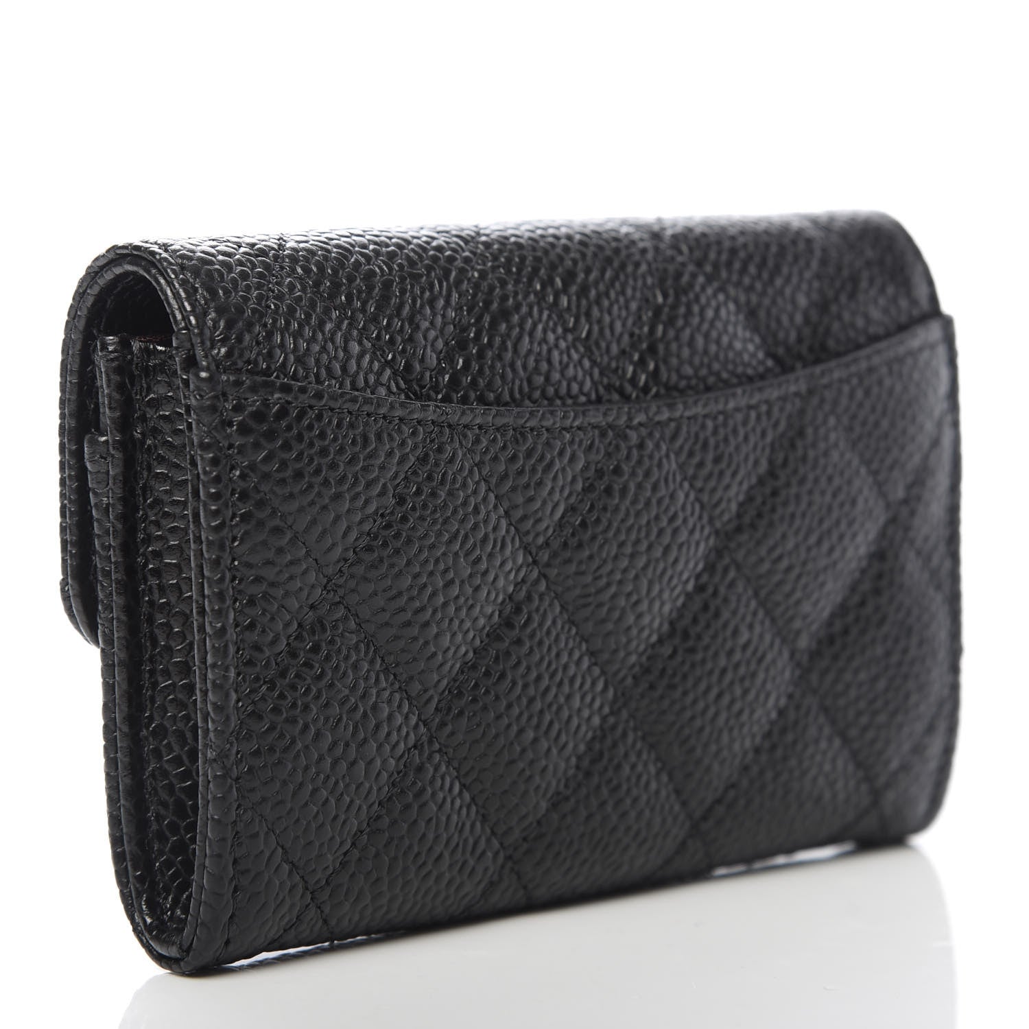 Chanel Caviar Quilted Flap Card Holder Wallet Black 3 of 9