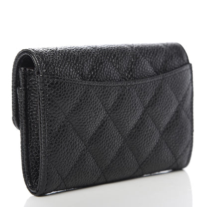 Chanel Caviar Quilted Flap Card Holder Wallet Black 3 of 9