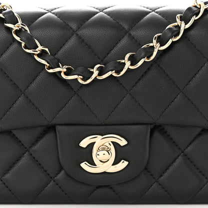 Chanel Lambskin Quilted Mini Rectangular Flap Black 8 of 11