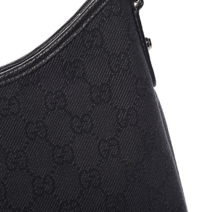 Gucci Denim Monogram Abbey D Ring Hobo Black 12 of 15