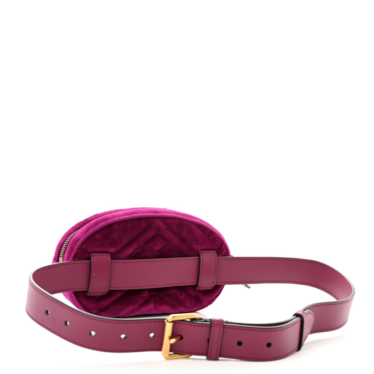 Gucci Velvet Matelasse GG Marmont Belt Bag Fuchsia 85 34 Violet Cyclamen 3 of 11
