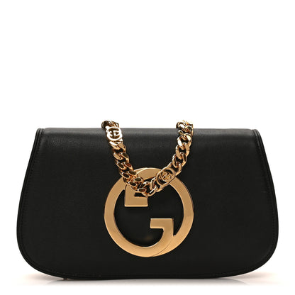Gucci Roxy Calfskin Blondie Chain Shoulder Flap Bag Black 1 of 8