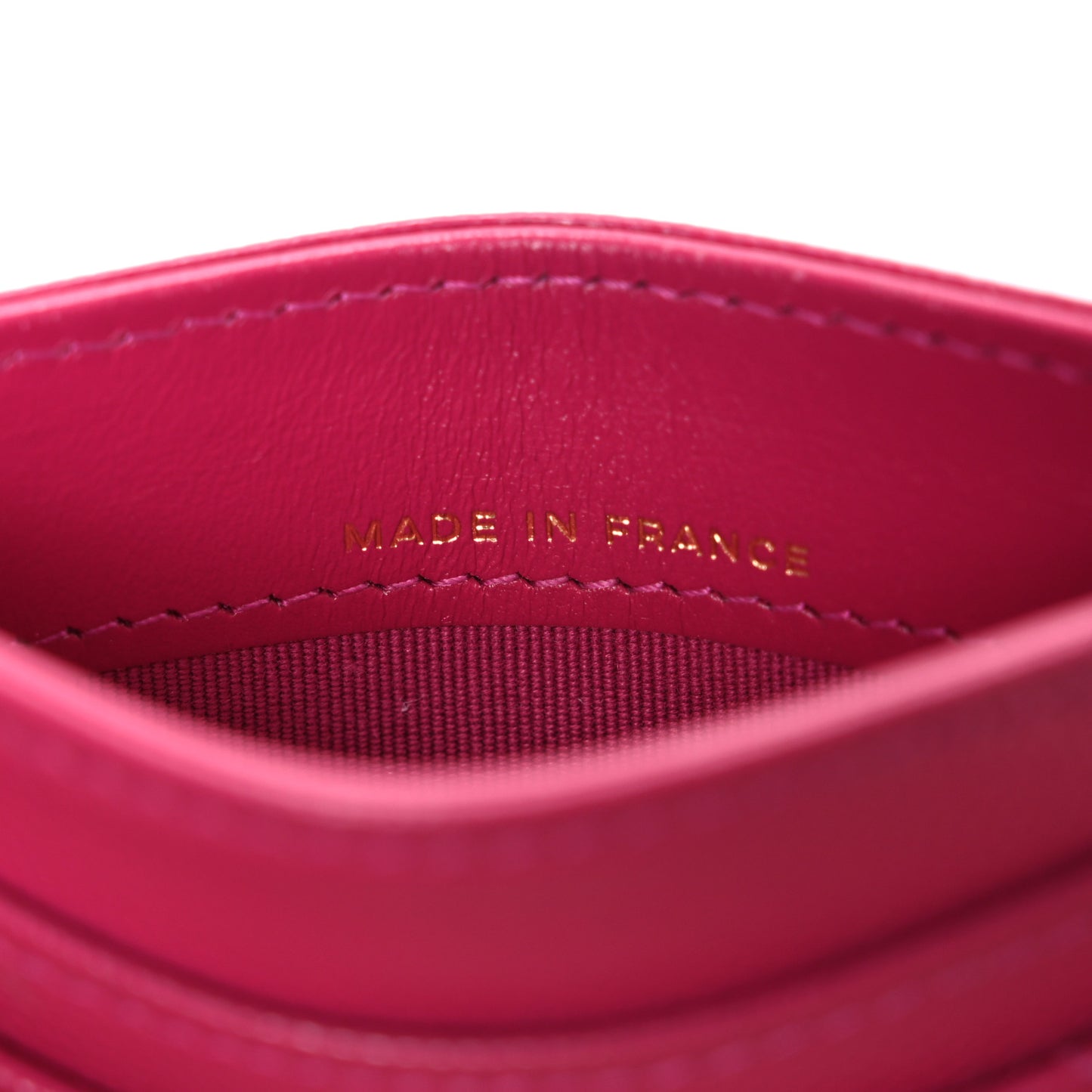 Caviar Quilted Card Holder Dark Pink