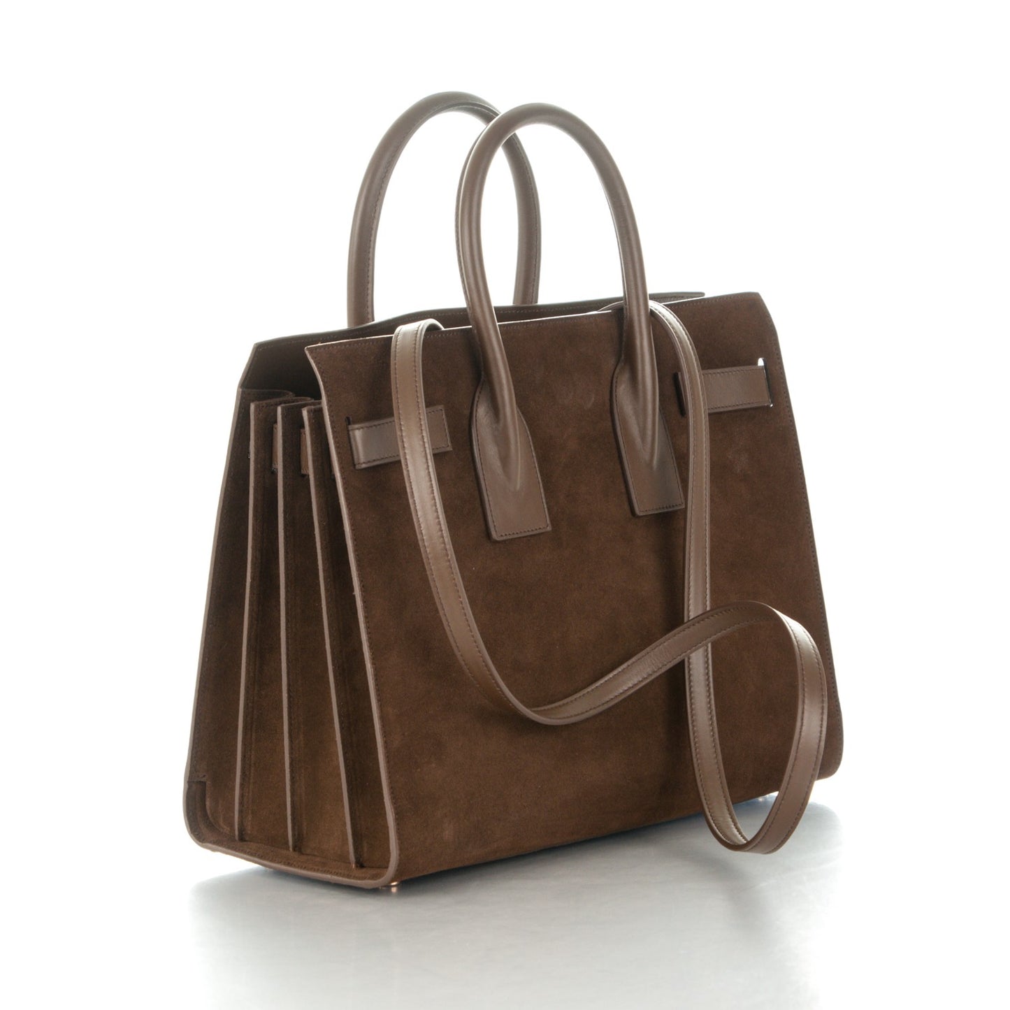 Suede Calfskin Small Sac De Jour Military Brown