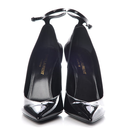 Saint Laurent Patent Opyum Appelle Moi Ankle Strap Pump 37 Black 2 of 11