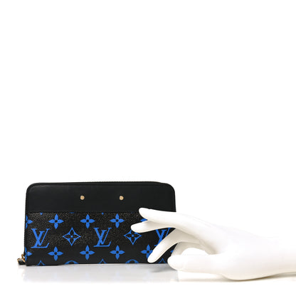 Louis Vuitton Calfskin Colored Monogram Zippy Wallet Blue Black 2 of 7