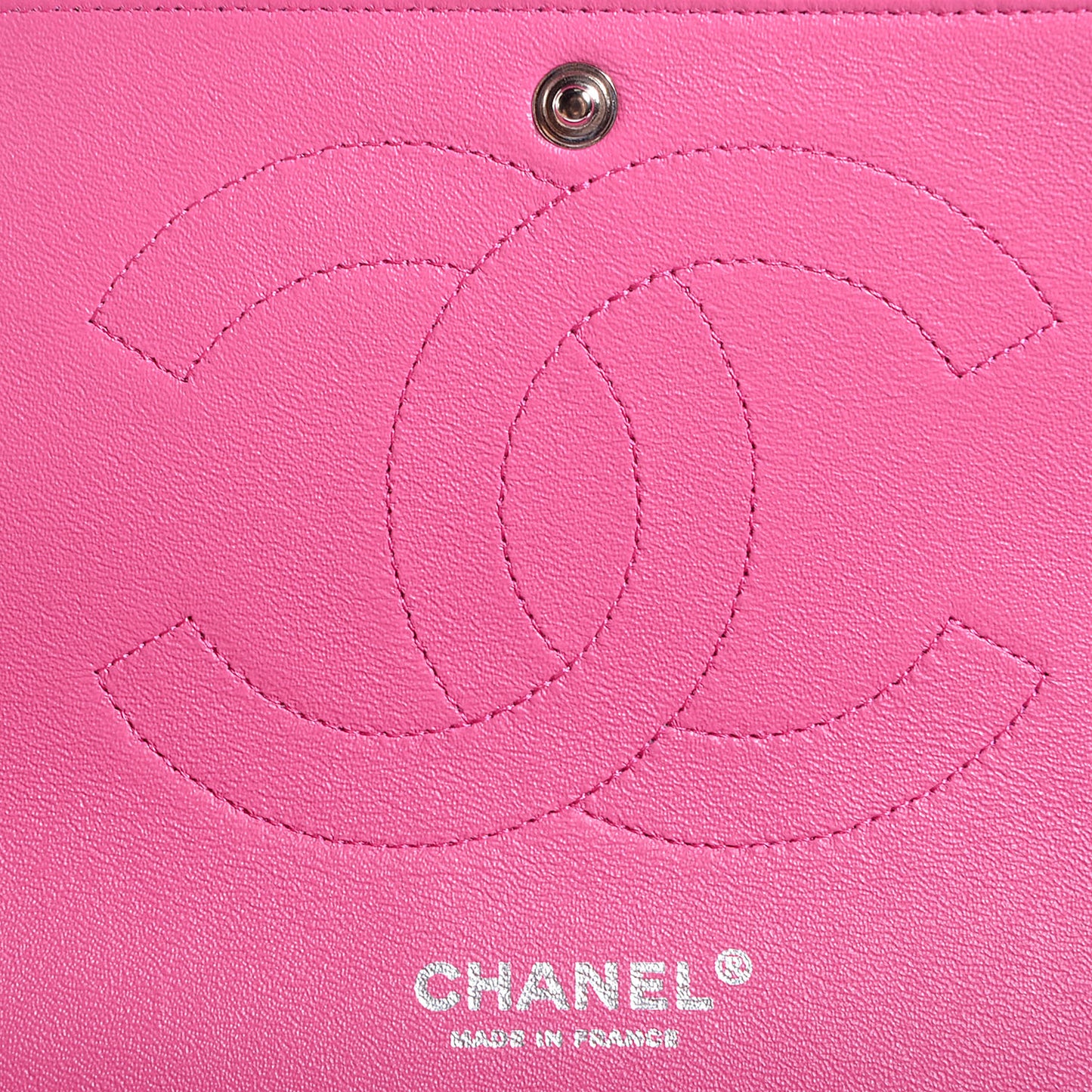 Iridescent Caviar Jumbo Double Flap Hot Pink