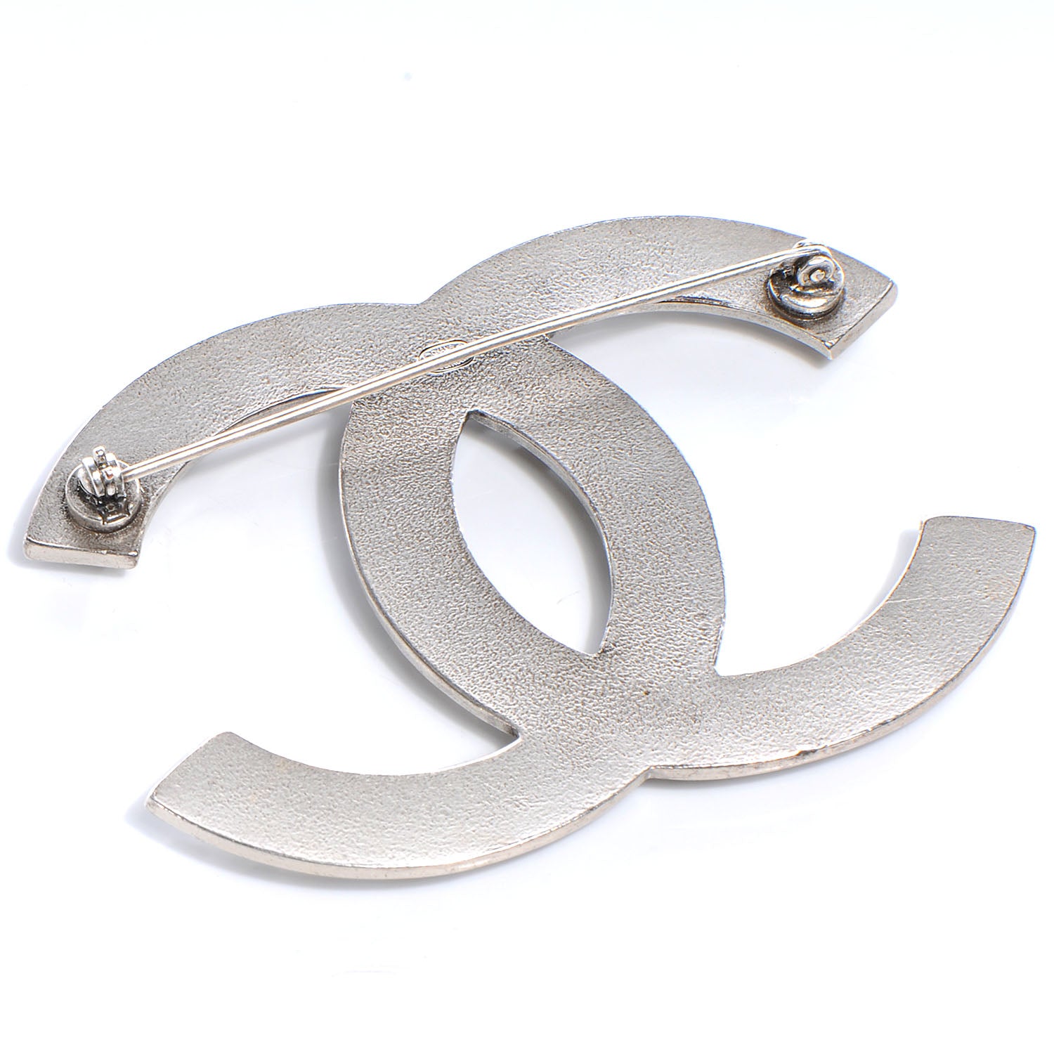 Chanel Studded Resin Large CC Pin Brooch Black 3 of 5