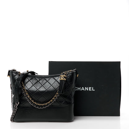 Chanel Aged Calfskin Quilted Medium Gabrielle Hobo Black 13 of 13