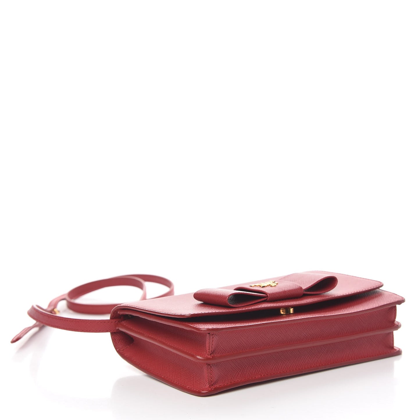 Saffiano Fiocco Bow Flap Wallet Fuoco
