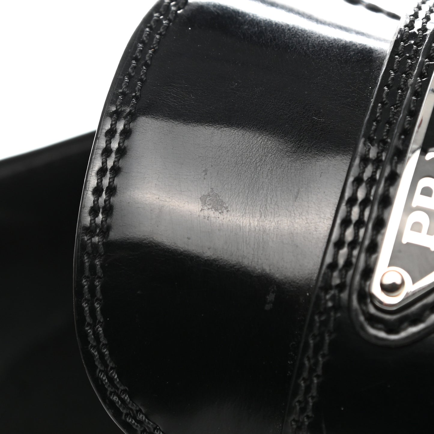 Spazzolato Metal Triangle Logo 50mm Loafers 37 Black