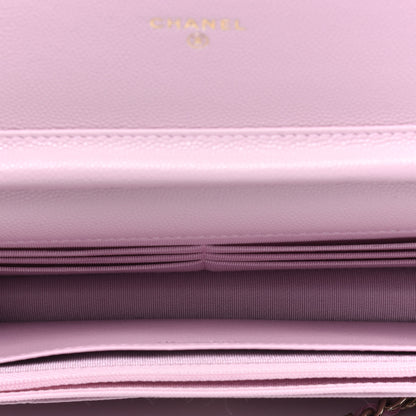 Chanel Caviar Quilted Wallet On Chain WOC Light Pink 5 of 14