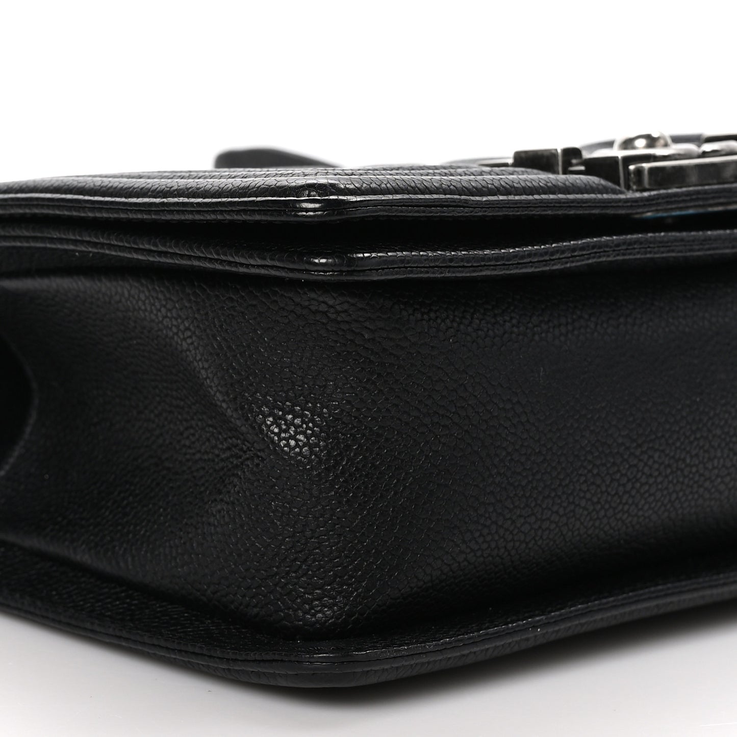 Caviar Quilted Small Boy Flap Black