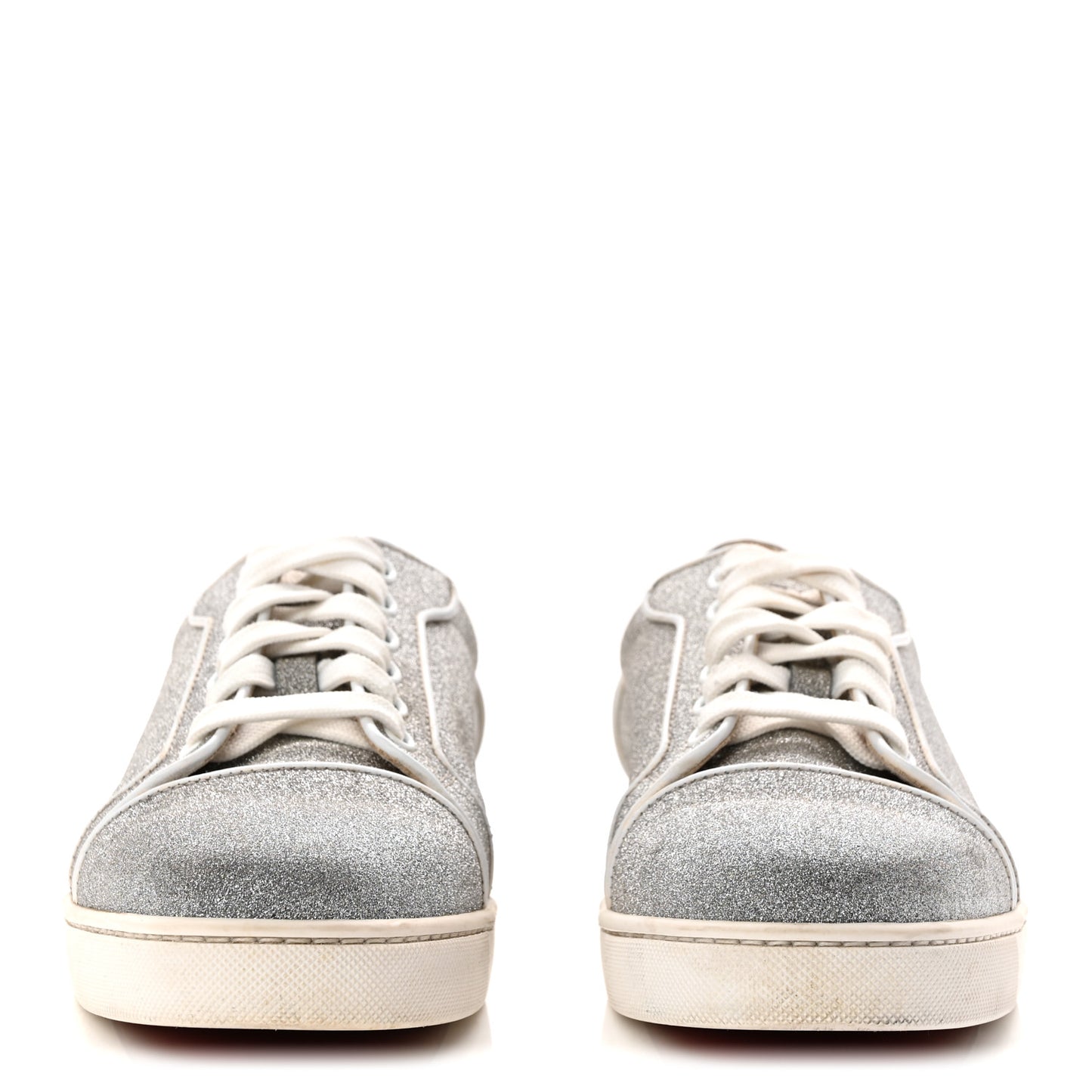 Glitter Calfskin Vieira Flat Sneakers 40.5 Silver