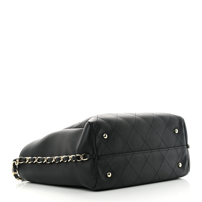 Chanel Bullskin Stitched Small Shopping Tote Black 4 of 10