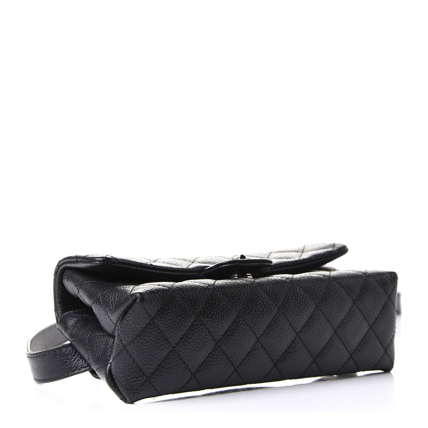 Chanel Grained Calfskin Quilted 2.55 Reissue Flap Belt Bag Clutch Black 4 of 11