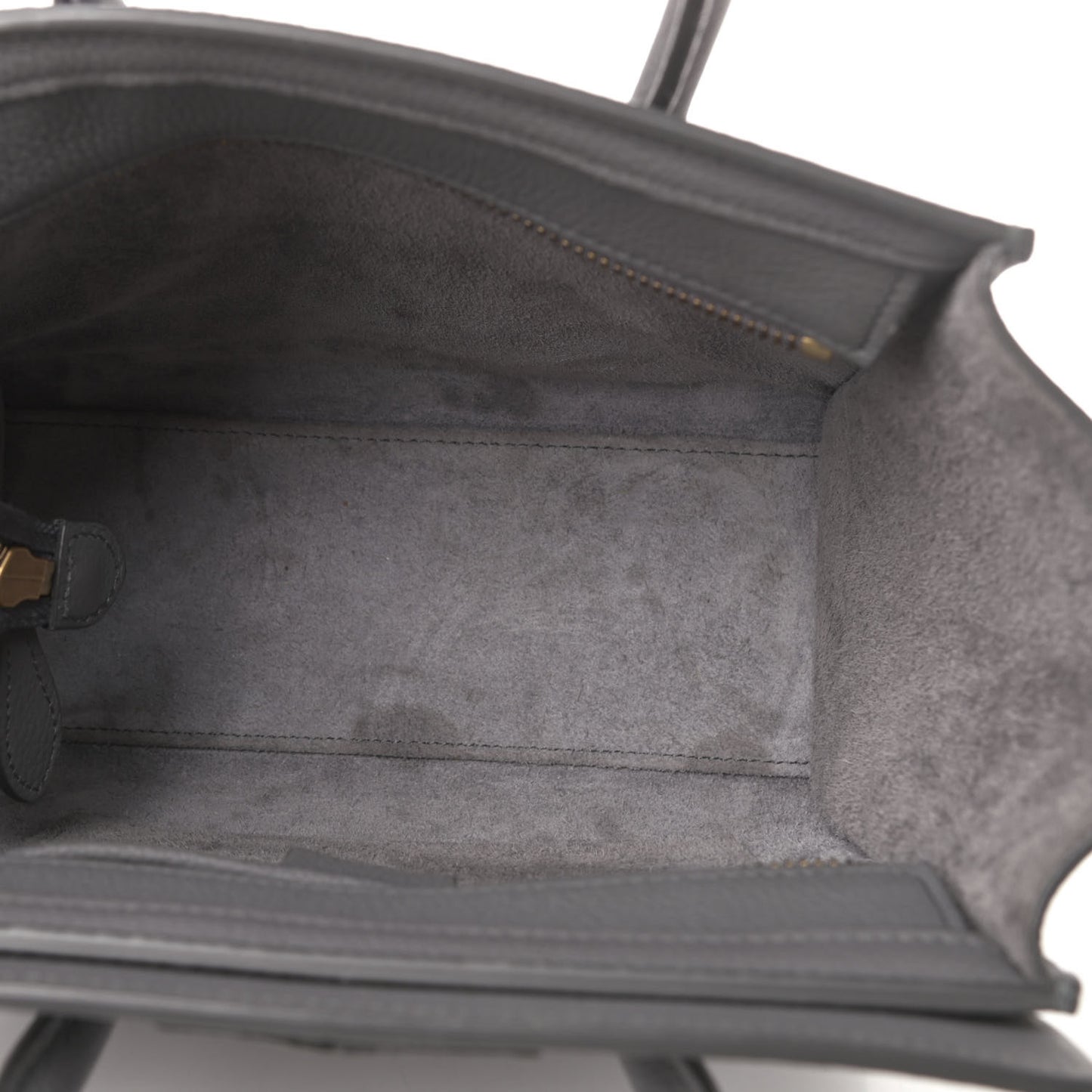 Baby Drummed Calfskin Nano Luggage Kohl