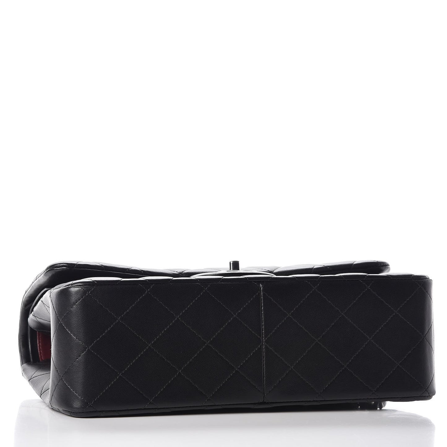 Lambskin Quilted Jumbo Double Flap Black