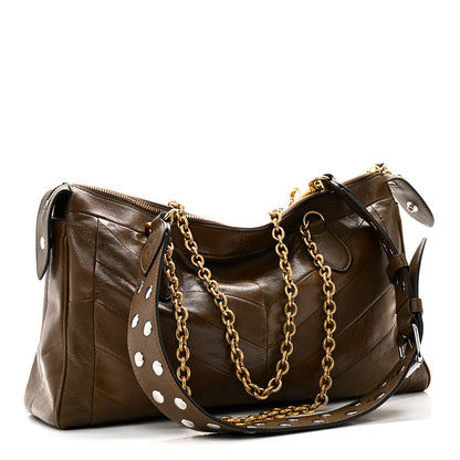Valentino Garavani Shiny Nappa Crystal Chevron Patchwork Medium Panthea Bag Tundra 3 of 9