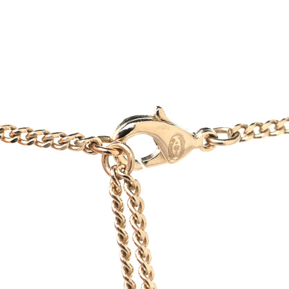 Chanel Pearl Crystal Large Camellia Pendant Necklace Light Gold 4 of 5