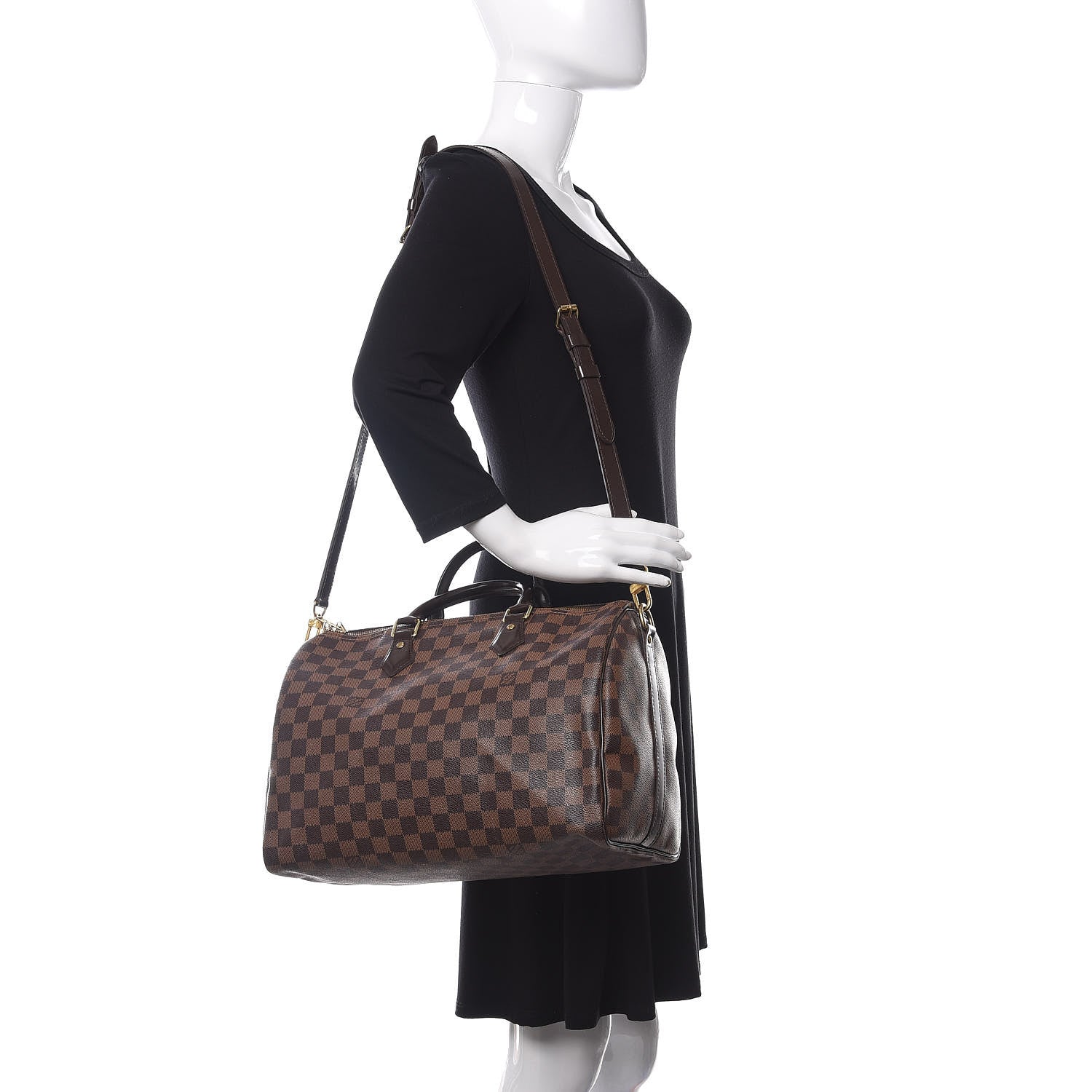 Louis Vuitton Damier Ebene Speedy Bandouliere 35 2 of 10
