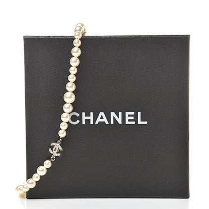Chanel Graduated Pearl Crystal CC Necklace Gold 5 of 5