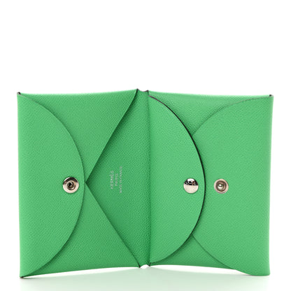 Hermes Epsom Calvi Duo Card Case Vert Comics 5 of 7