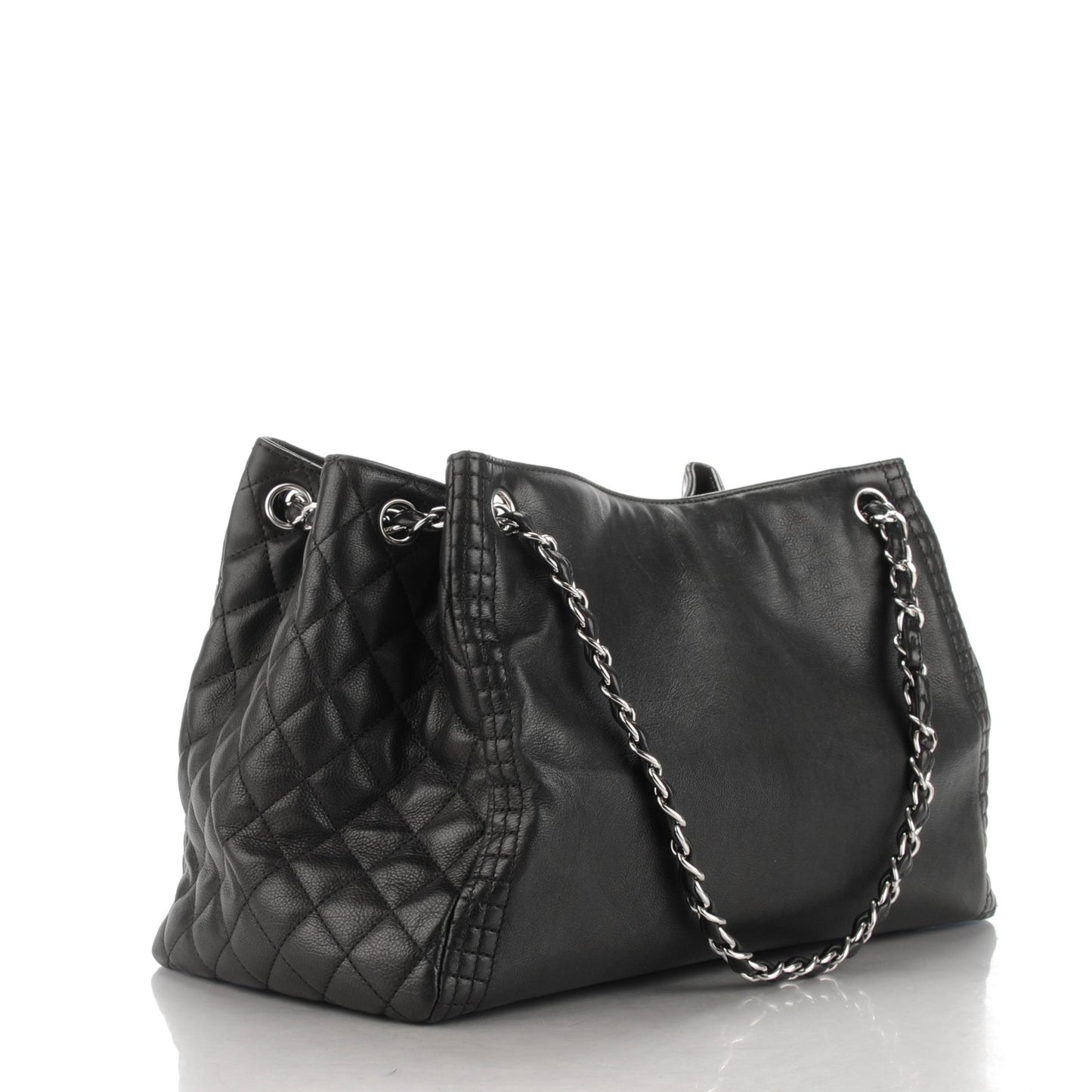 Calfskin Coco Bengal Open Accordion Tote Black