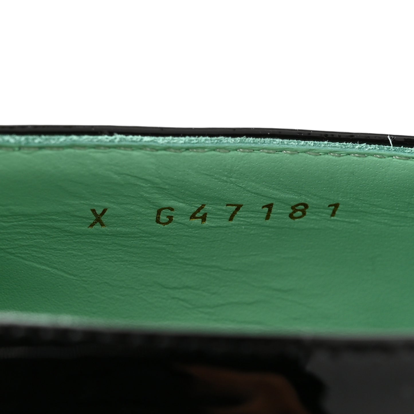 Crocodile Embossed Patent Calfskin Pumps 38.5 Green Black