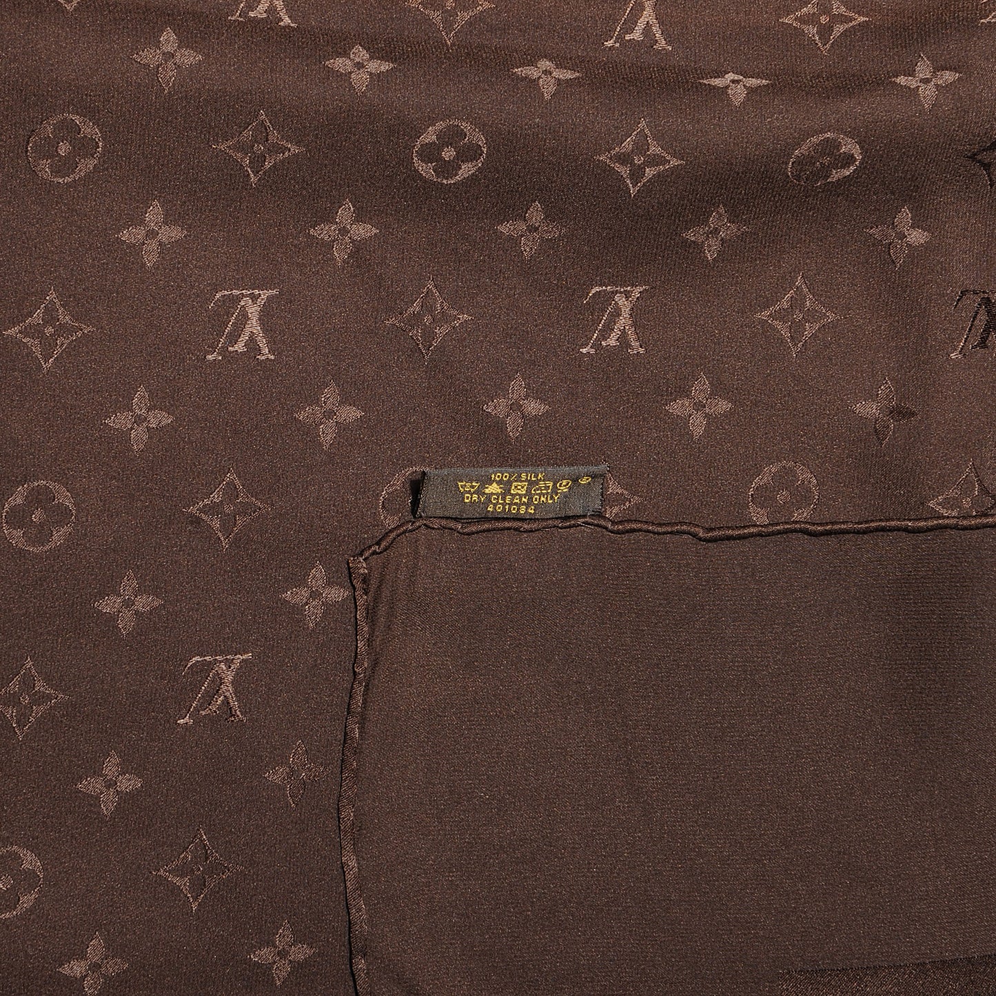 Silk Monogram Monaco Scarf Brown