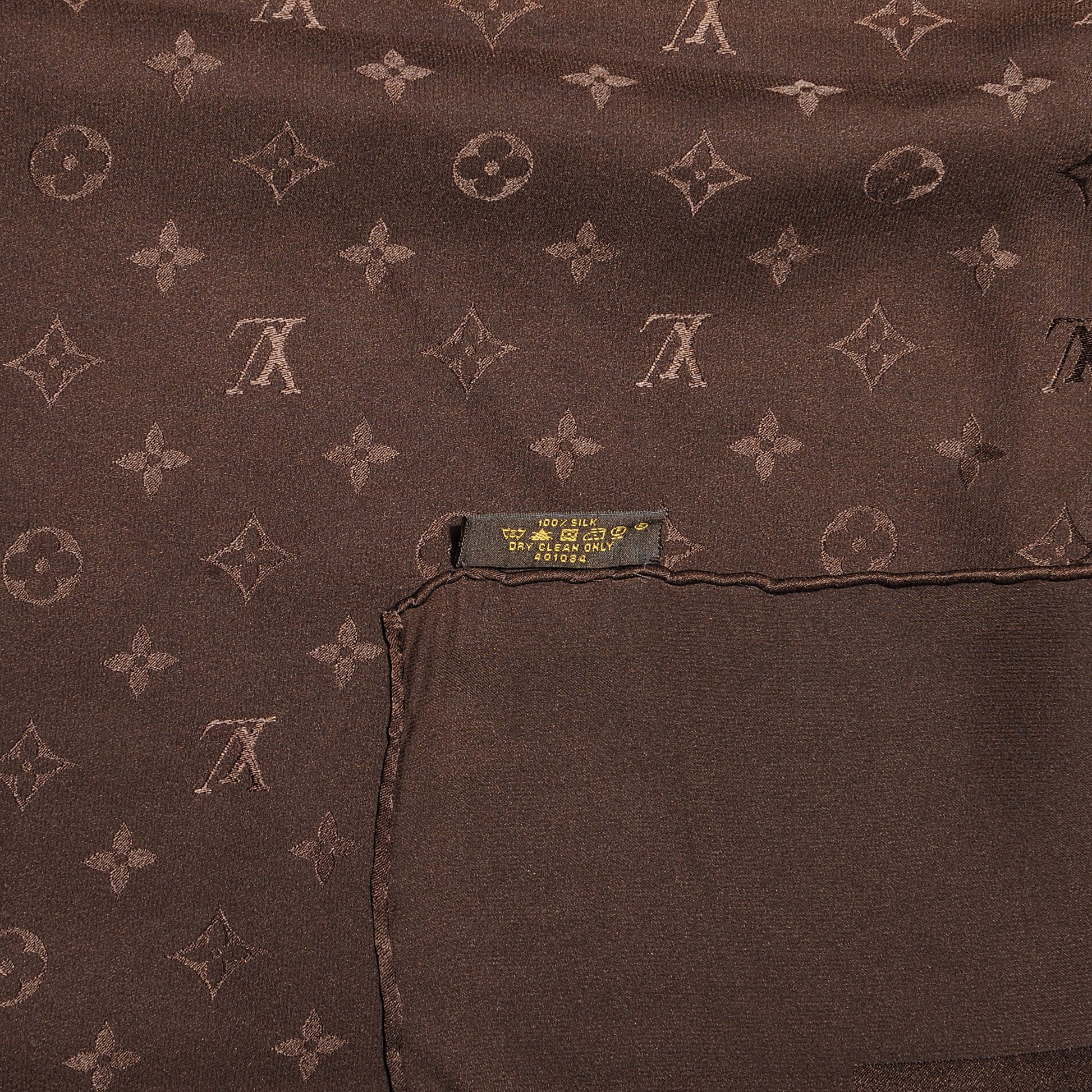Louis Vuitton Silk Monogram Monaco Scarf Brown 5 of 5