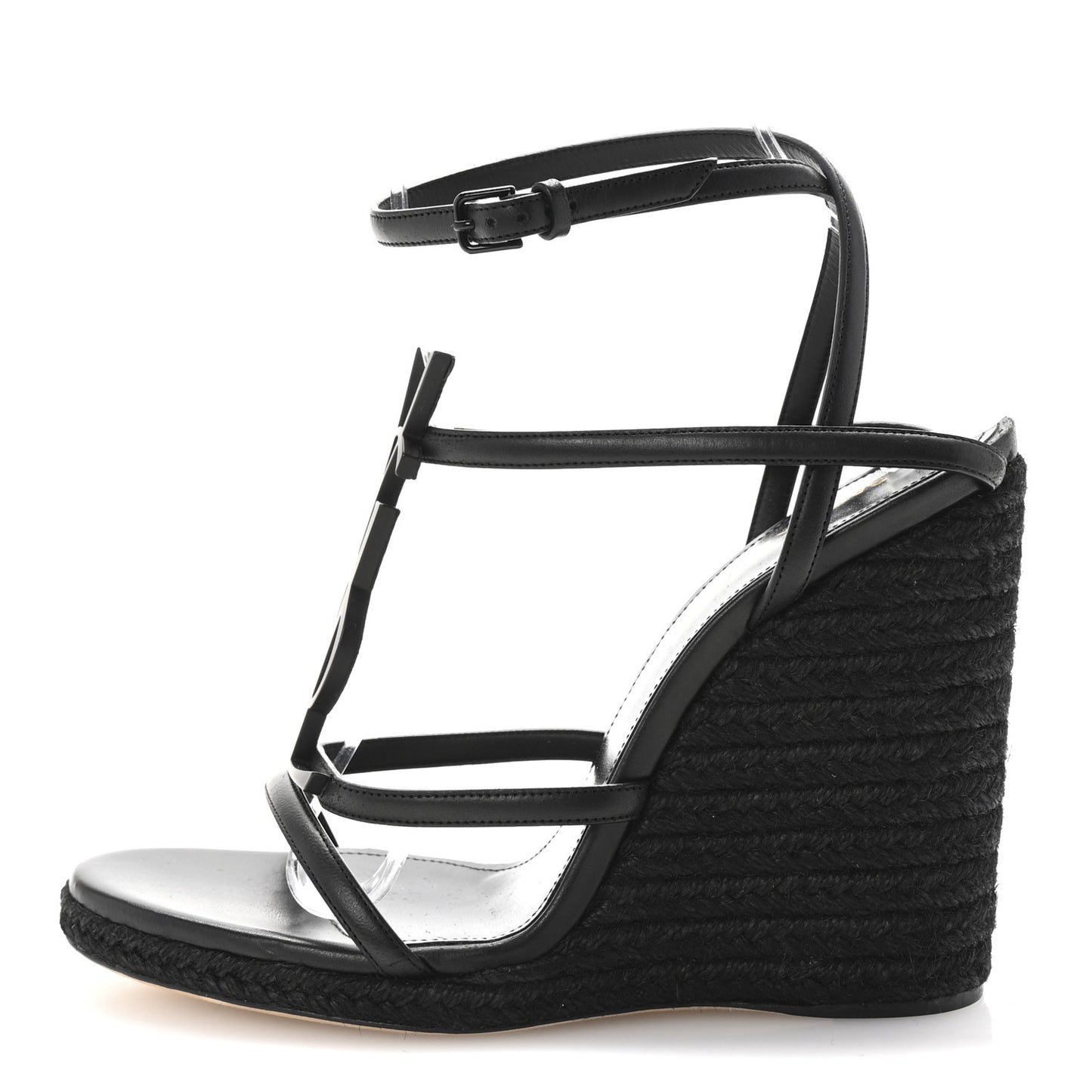 Calfskin Cassandra Espadrille 105 Wedges 37 Black