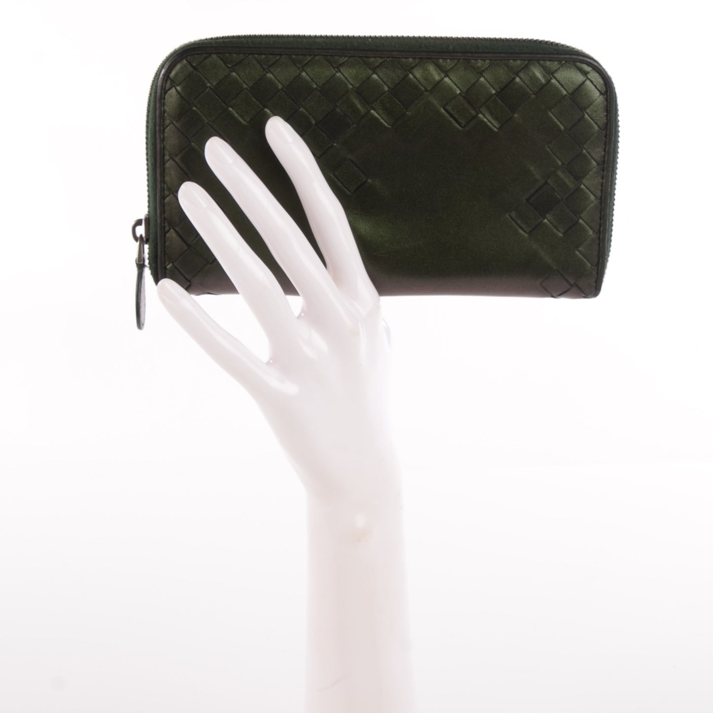 Nappa Intrecciato Zip Around Wallet Scarab