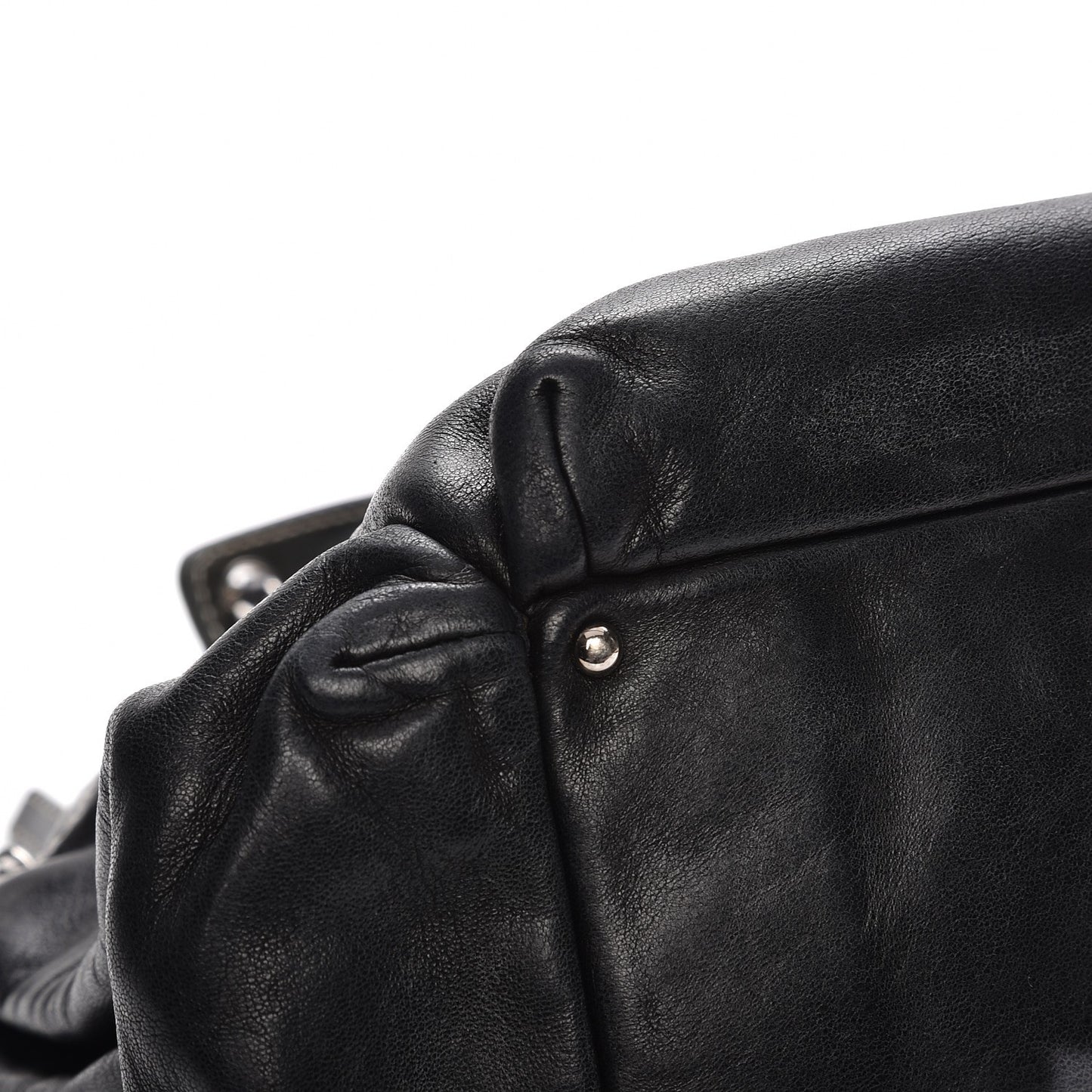 Lambskin Lax Accordion Hobo Black