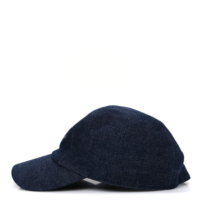 Hermes Denim Embroidered Davis Emile Hat 57 Indigo 4 of 8