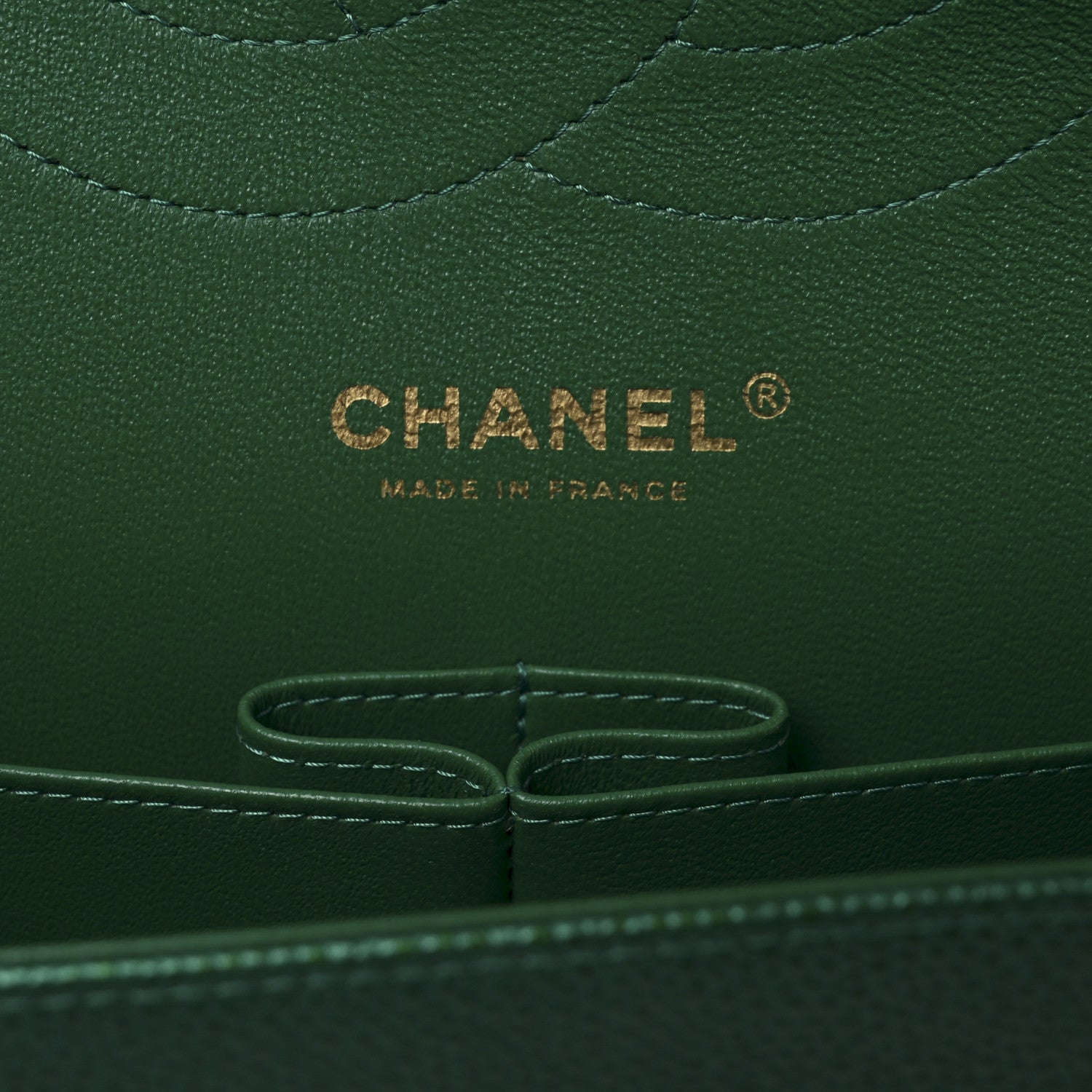 Chanel Metallic Caviar Quilted Jumbo Double Flap Green 6 of 11