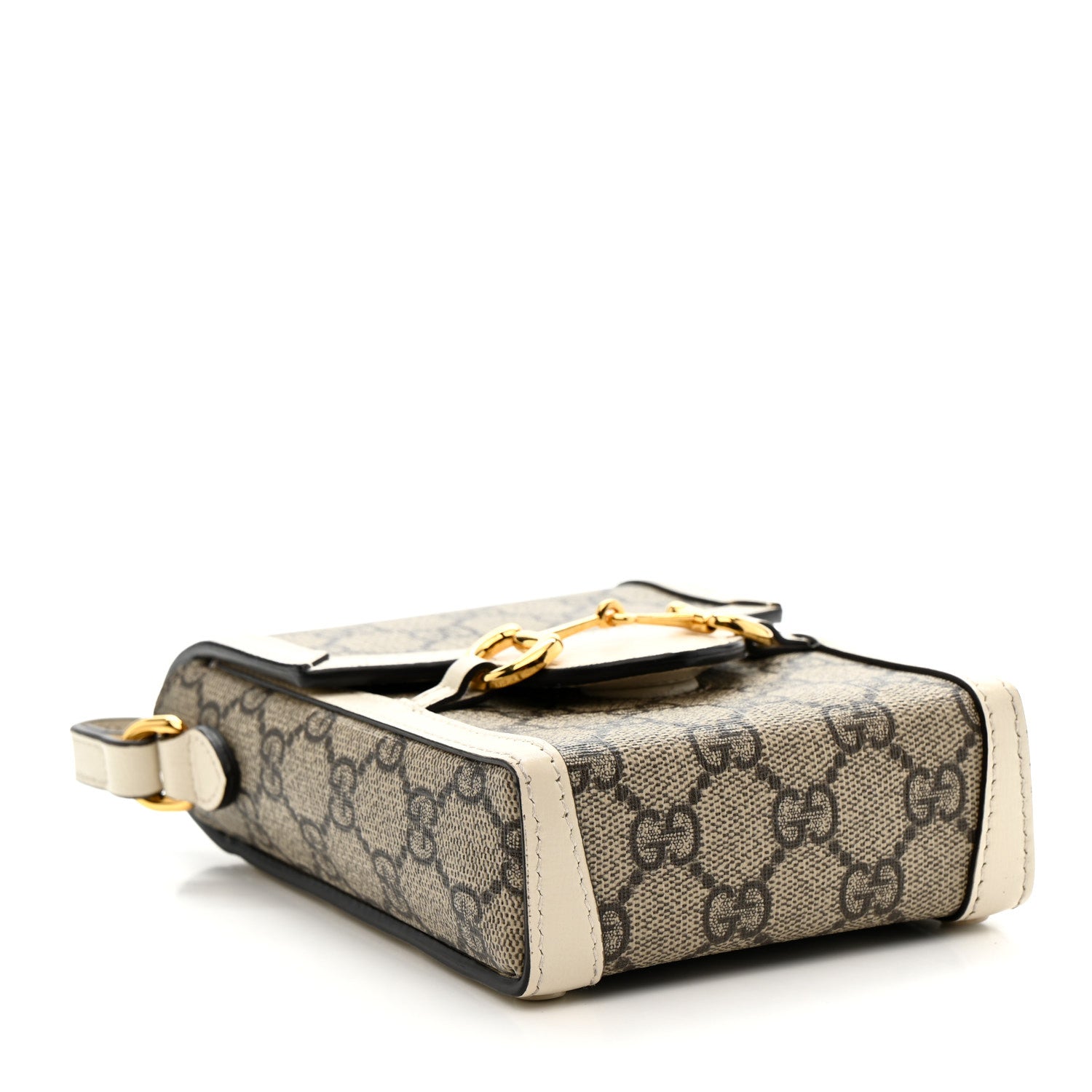 Gucci GG Supreme Monogram Azalea Calfskin Mini Horsebit 1955 Crossbody Bag Beige Ebony Mystic White 4 of 18