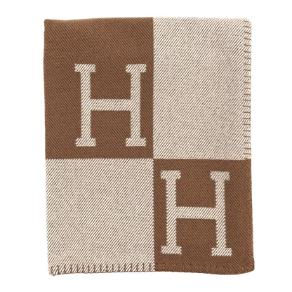 Hermes Wool Cashmere Avalon Blanket Ecru Camel 1 of 3