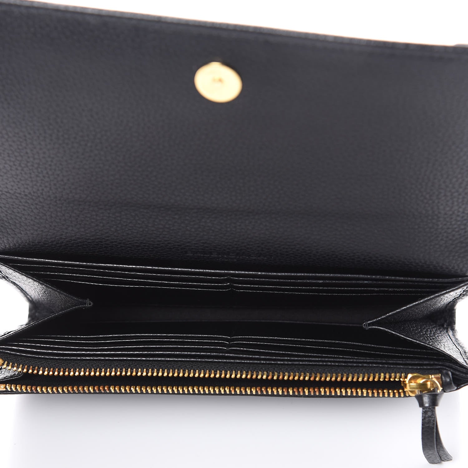 Balenciaga Grained Calfskin Classic Gold Hardware Money Wallet Black 7 of 9